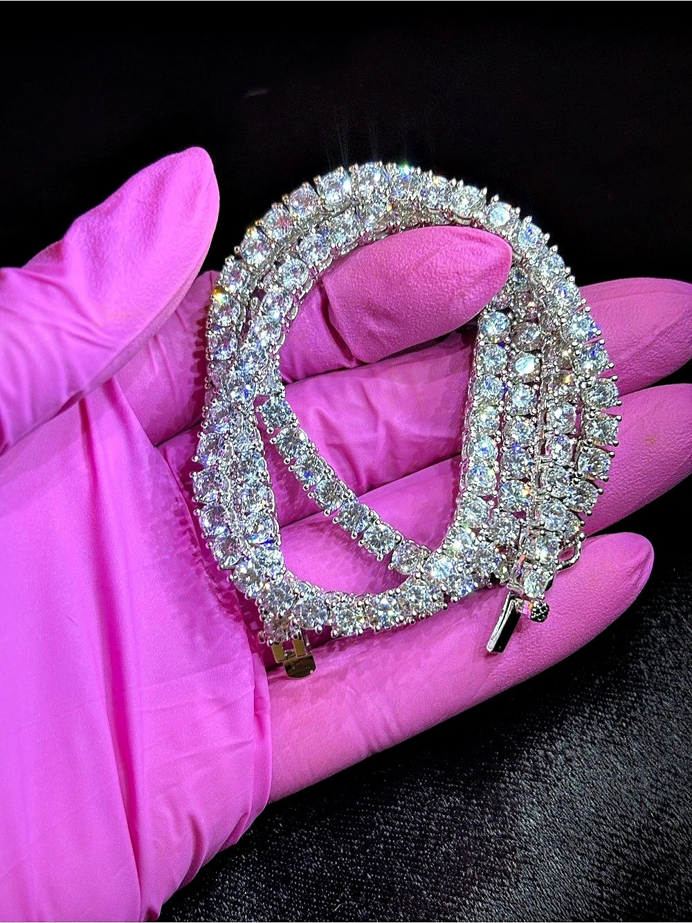 4.4mm Silver Filled AAAAA CZ Tennis Chain 20in - Picture 3 of 10